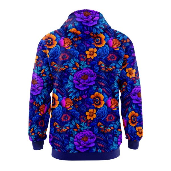 Vibrant Flowers and Butterflies Hoodie