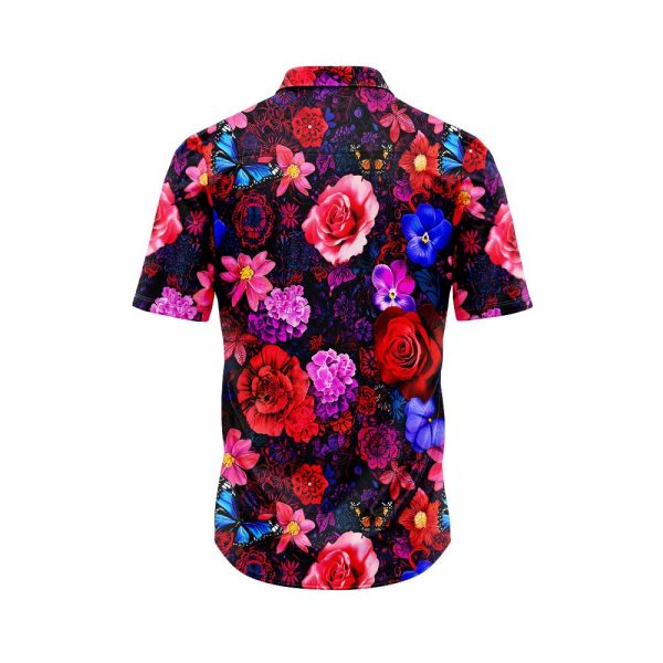 Vibrant Rose and Floral Hawaiian Shirt