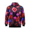 Vibrant Rose and Floral Hoodie