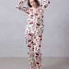 White Chick Cravings Satin Silky Pajamas Set a