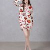 White Chick Foodie Satin Silky Pajamas Set 2