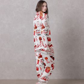 White Chick Foodie Satin Silky Pajamas Set IBTPJS-021