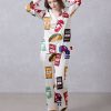 White Taco Bell Fiesta Satin Silky Pajamas Set